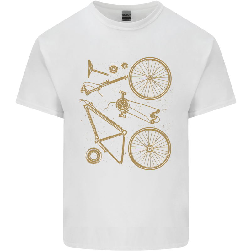 Bicycle Parts Cycling Cyclist Bike Funny Kids T-Shirt Childrens White