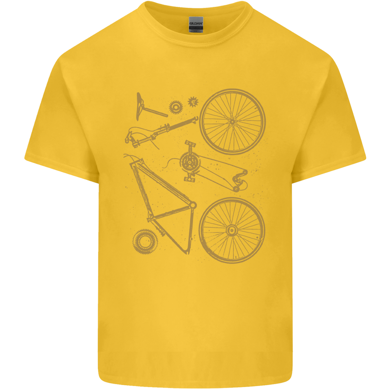 Bicycle Parts Cycling Cyclist Bike Funny Kids T-Shirt Childrens Yellow