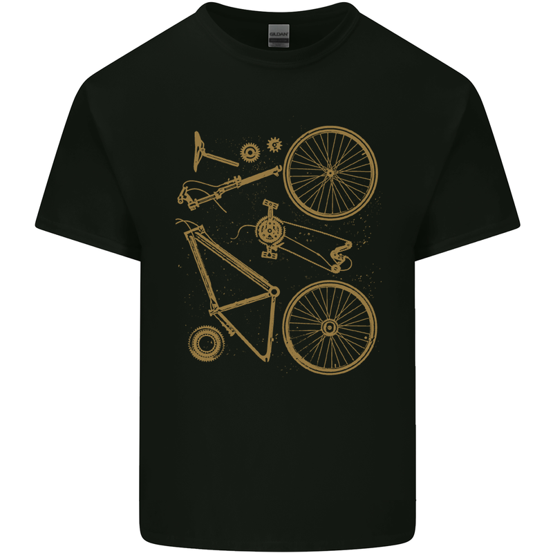 Bicycle Parts Cycling Cyclist Bike Funny Mens Cotton T-Shirt Tee Top Black