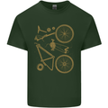 Bicycle Parts Cycling Cyclist Bike Funny Mens Cotton T-Shirt Tee Top Forest Green