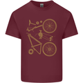 Bicycle Parts Cycling Cyclist Bike Funny Mens Cotton T-Shirt Tee Top Maroon