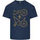 Bicycle Parts Cycling Cyclist Bike Funny Mens Cotton T-Shirt Tee Top Navy Blue