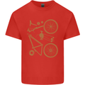 Bicycle Parts Cycling Cyclist Bike Funny Mens Cotton T-Shirt Tee Top Red