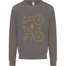 Bicycle Parts Cycling Cyclist Bike Funny Mens Sweatshirt Jumper Charcoal