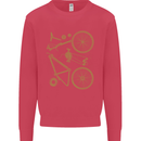 Bicycle Parts Cycling Cyclist Bike Funny Mens Sweatshirt Jumper Heliconia