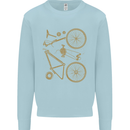 Bicycle Parts Cycling Cyclist Bike Funny Mens Sweatshirt Jumper Light Blue