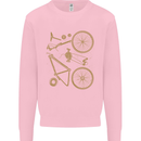 Bicycle Parts Cycling Cyclist Bike Funny Mens Sweatshirt Jumper Light Pink