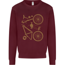 Bicycle Parts Cycling Cyclist Bike Funny Mens Sweatshirt Jumper Maroon