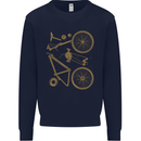 Bicycle Parts Cycling Cyclist Bike Funny Mens Sweatshirt Jumper Navy Blue