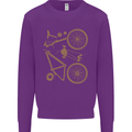 Bicycle Parts Cycling Cyclist Bike Funny Mens Sweatshirt Jumper Purple