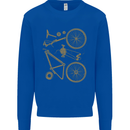Bicycle Parts Cycling Cyclist Bike Funny Mens Sweatshirt Jumper Royal Blue