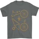 Bicycle Parts Cycling Cyclist Bike Funny Mens T-Shirt Cotton Gildan Charcoal