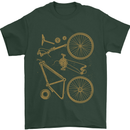 Bicycle Parts Cycling Cyclist Bike Funny Mens T-Shirt Cotton Gildan Forest Green