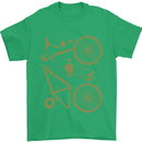 Bicycle Parts Cycling Cyclist Bike Funny Mens T-Shirt Cotton Gildan Irish Green