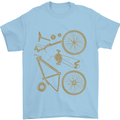 Bicycle Parts Cycling Cyclist Bike Funny Mens T-Shirt Cotton Gildan Light Blue