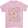 Bicycle Parts Cycling Cyclist Bike Funny Mens T-Shirt Cotton Gildan Light Pink