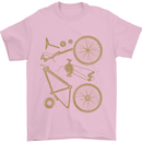 Bicycle Parts Cycling Cyclist Bike Funny Mens T-Shirt Cotton Gildan Light Pink