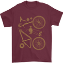 Bicycle Parts Cycling Cyclist Bike Funny Mens T-Shirt Cotton Gildan Maroon