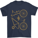 Bicycle Parts Cycling Cyclist Bike Funny Mens T-Shirt Cotton Gildan Navy Blue