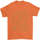 Bicycle Parts Cycling Cyclist Bike Funny Mens T-Shirt Cotton Gildan Orange