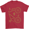 Bicycle Parts Cycling Cyclist Bike Funny Mens T-Shirt Cotton Gildan Red