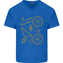 Bicycle Parts Cycling Cyclist Bike Funny Mens V-Neck Cotton T-Shirt Royal Blue