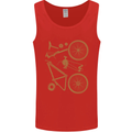 Bicycle Parts Cycling Cyclist Bike Funny Mens Vest Tank Top Red