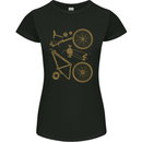 Bicycle Parts Cycling Cyclist Bike Funny Womens Petite Cut T-Shirt Black