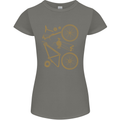 Bicycle Parts Cycling Cyclist Bike Funny Womens Petite Cut T-Shirt Charcoal