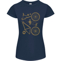 Bicycle Parts Cycling Cyclist Bike Funny Womens Petite Cut T-Shirt Navy Blue