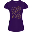 Bicycle Parts Cycling Cyclist Bike Funny Womens Petite Cut T-Shirt Purple