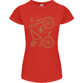 Bicycle Parts Cycling Cyclist Bike Funny Womens Petite Cut T-Shirt Red