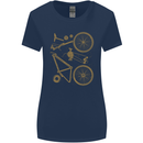 Bicycle Parts Cycling Cyclist Bike Funny Womens Wider Cut T-Shirt Navy Blue