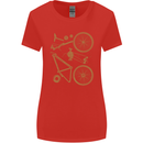 Bicycle Parts Cycling Cyclist Bike Funny Womens Wider Cut T-Shirt Red