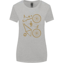 Bicycle Parts Cycling Cyclist Bike Funny Womens Wider Cut T-Shirt Sports Grey