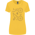 Bicycle Parts Cycling Cyclist Bike Funny Womens Wider Cut T-Shirt Yellow