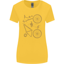 Bicycle Parts Cycling Cyclist Bike Funny Womens Wider Cut T-Shirt Yellow