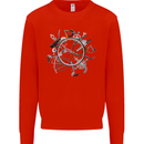 Bicycle Parts Cycling Cyclist Cycle Bicycle Kids Sweatshirt Jumper Bright Red