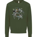 Bicycle Parts Cycling Cyclist Cycle Bicycle Kids Sweatshirt Jumper Forest Green