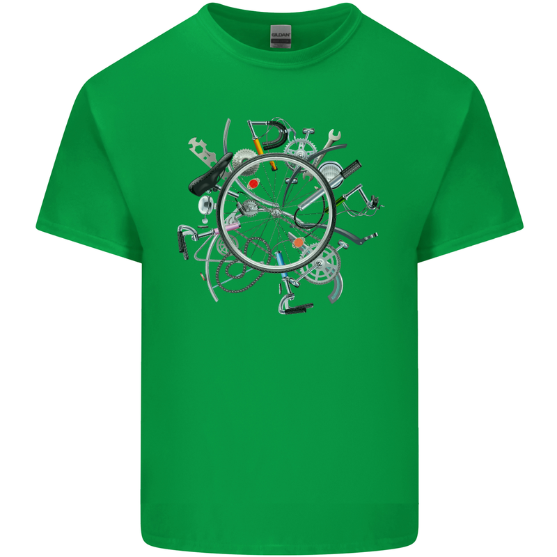 Bicycle Parts Cycling Cyclist Cycle Bicycle Kids T-Shirt Childrens Irish Green