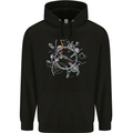 Bicycle Parts Cycling Cyclist Cycle Bicycle Mens 80% Cotton Hoodie Black