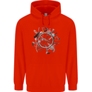 Bicycle Parts Cycling Cyclist Cycle Bicycle Mens 80% Cotton Hoodie Bright Red