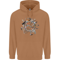 Bicycle Parts Cycling Cyclist Cycle Bicycle Mens 80% Cotton Hoodie Caramel Latte
