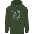 Bicycle Parts Cycling Cyclist Cycle Bicycle Mens 80% Cotton Hoodie Forest Green