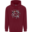 Bicycle Parts Cycling Cyclist Cycle Bicycle Mens 80% Cotton Hoodie Maroon