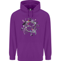 Bicycle Parts Cycling Cyclist Cycle Bicycle Mens 80% Cotton Hoodie Purple