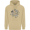 Bicycle Parts Cycling Cyclist Cycle Bicycle Mens 80% Cotton Hoodie Sand