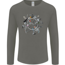 Bicycle Parts Cycling Cyclist Cycle Bicycle Mens Long Sleeve T-Shirt Charcoal