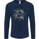 Bicycle Parts Cycling Cyclist Cycle Bicycle Mens Long Sleeve T-Shirt Navy Blue