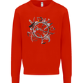 Bicycle Parts Cycling Cyclist Cycle Bicycle Mens Sweatshirt Jumper Bright Red